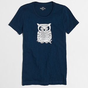 NWT J. Crew Factory Owl Graphic Collector Tee